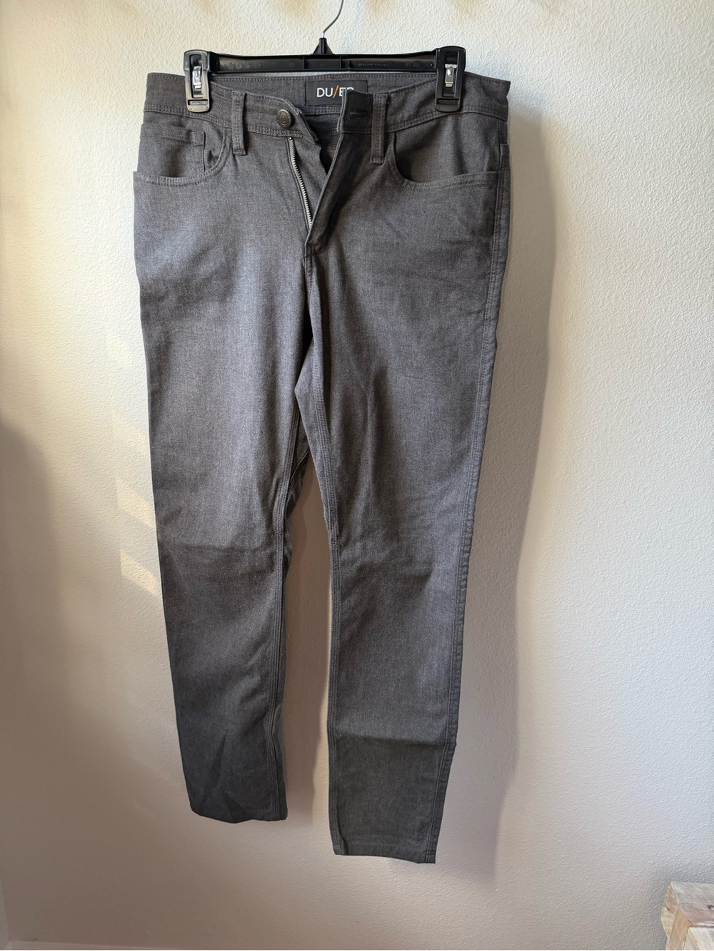 DU/ER Men's Slim Straight Pants in Charcoal Gray